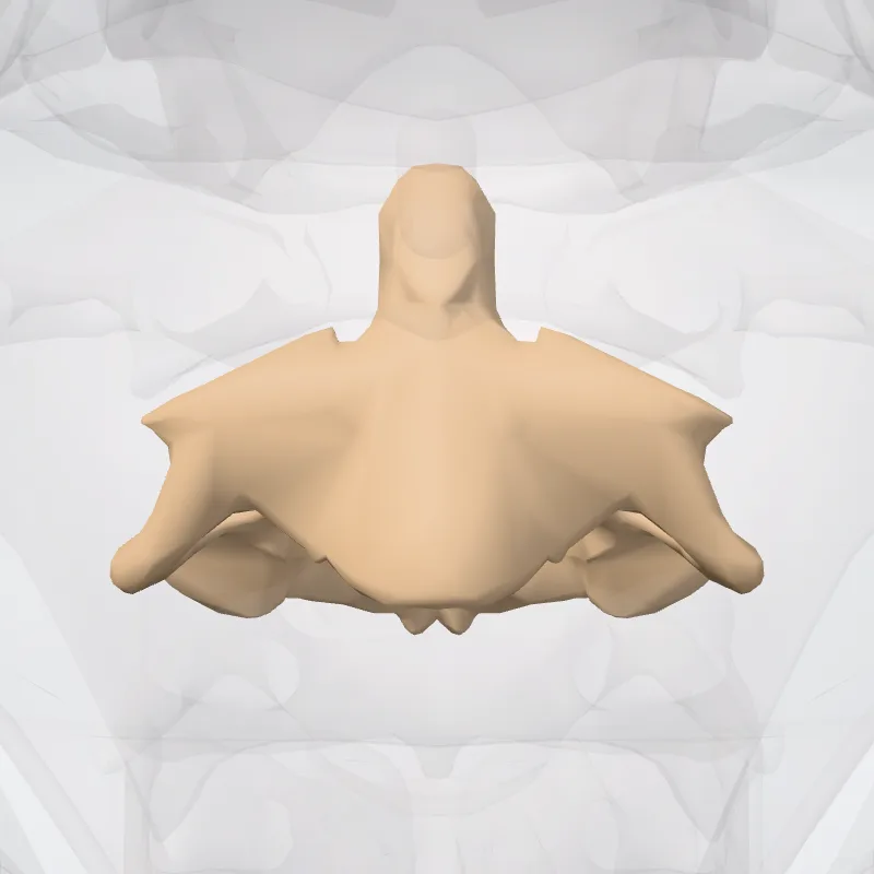 Axis (C2) hervorgehoben in einem 3D-Modell des menschlichen Körpers