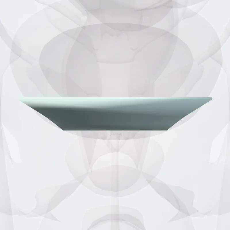Ligamentum pubicum inferius (Inferior pubic ligament) hervorgehoben in einem 3D-Modell des menschlichen Körpers
