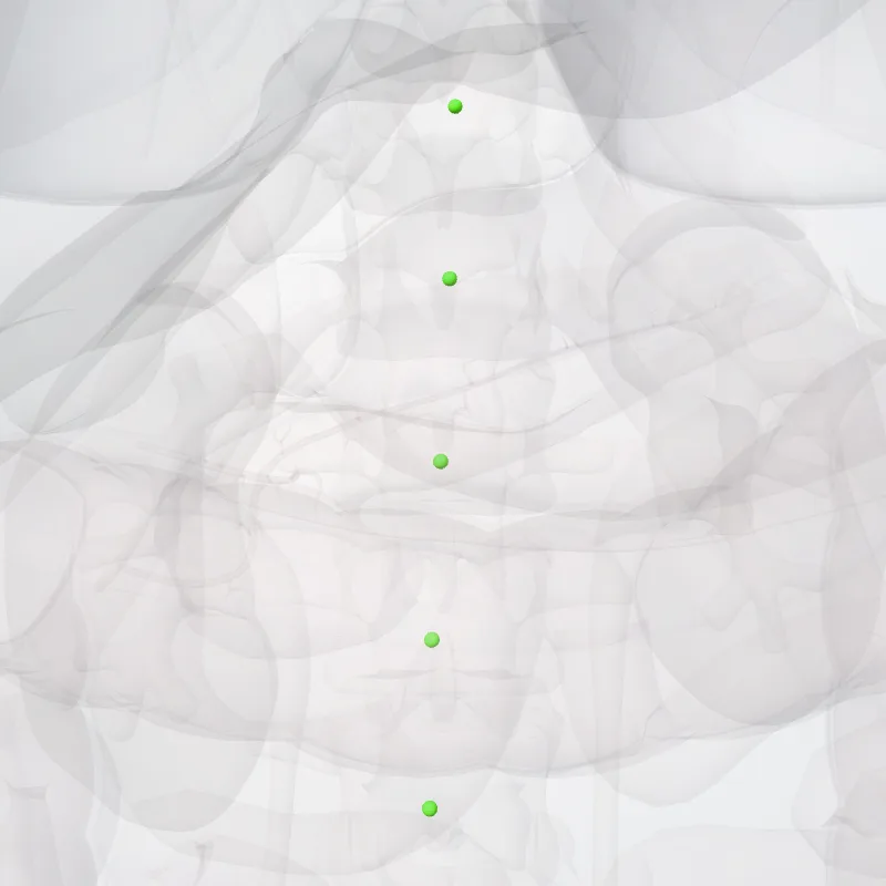Nodi lumbales intermedii (Intermediate lumbar nodes) hervorgehoben in einem 3D-Modell des menschlichen Körpers