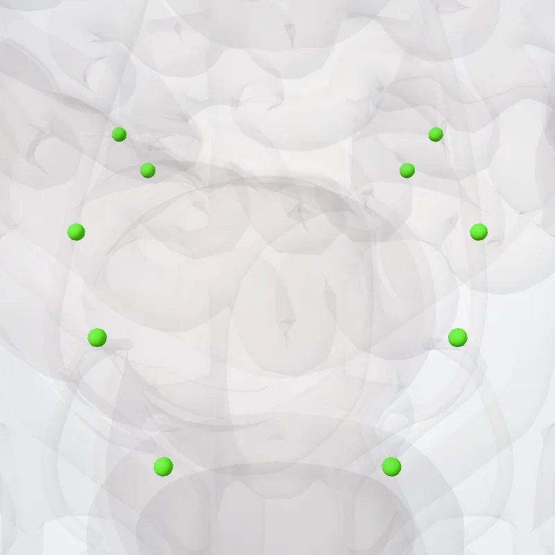 Nodi sacrales latérales (Lateral sacral nodes) hervorgehoben in einem 3D-Modell des menschlichen Körpers