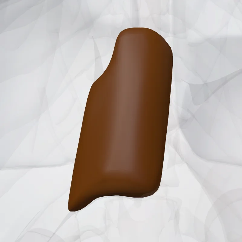 Segmentum posterius hepatis (I) (Posterior segment of liver (I)) hervorgehoben in einem 3D-Modell des menschlichen Körpers