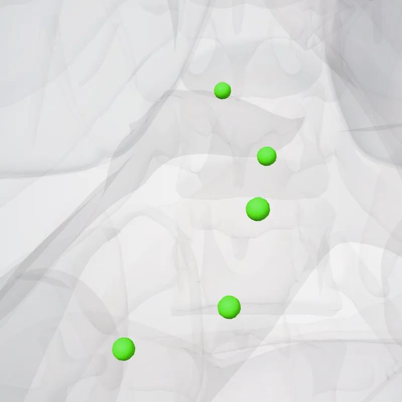 Right gastric nodes (Nodi gastrici dextri caudales) highlighted in a 3D model of the human body