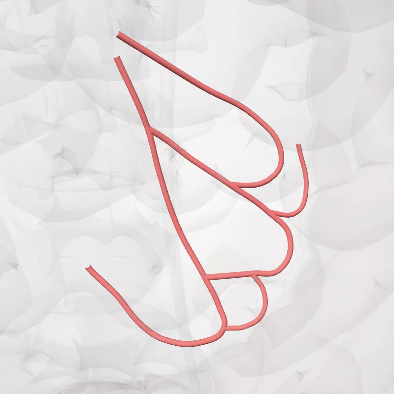 Sigmoid arteries (Arteriae sigmoideae) highlighted in a 3D model of the human body