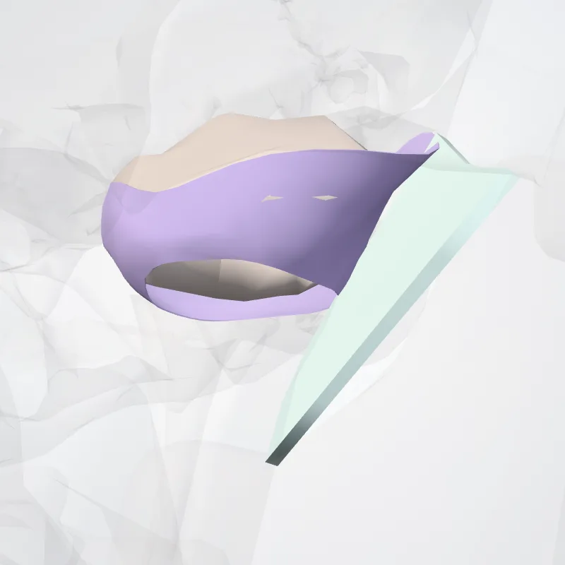 Articulatio temporomandibularis (Temporomandibular joint) hervorgehoben in einem 3D-Modell des menschlichen Körpers