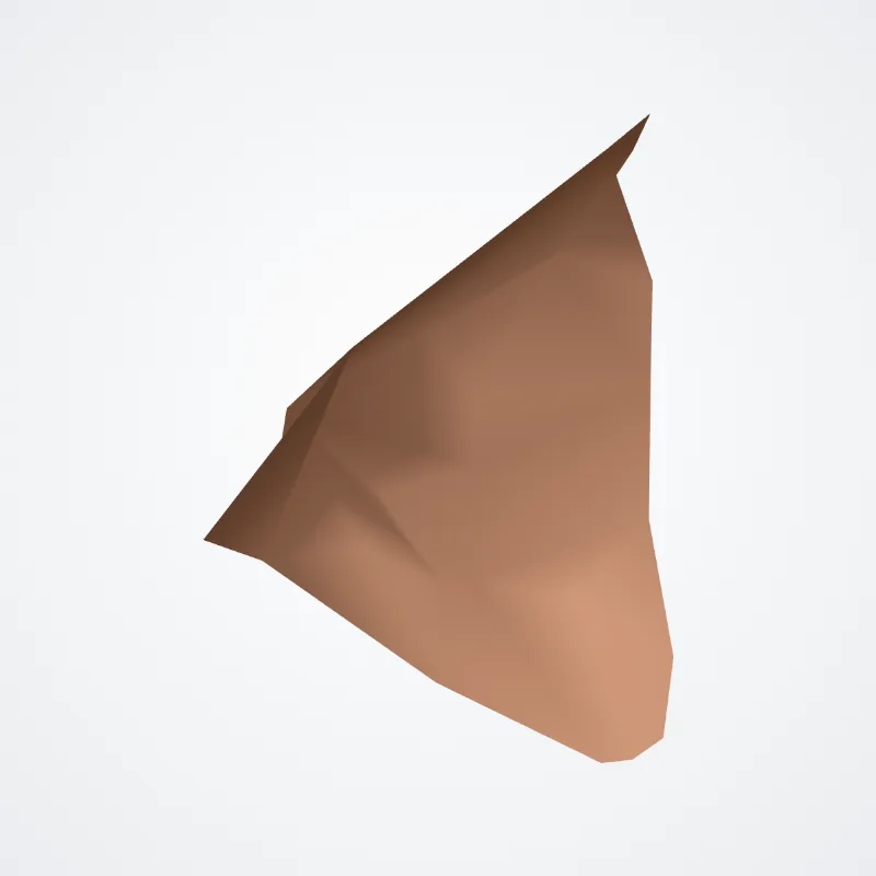 Fossa triangularis (Triangular fossa) hervorgehoben in einem 3D-Modell des menschlichen Körpers